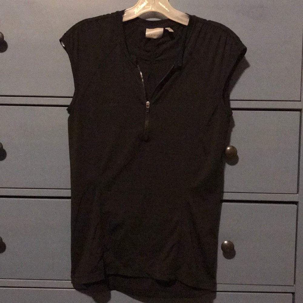 Athleta SPF cap sleeve swim top black